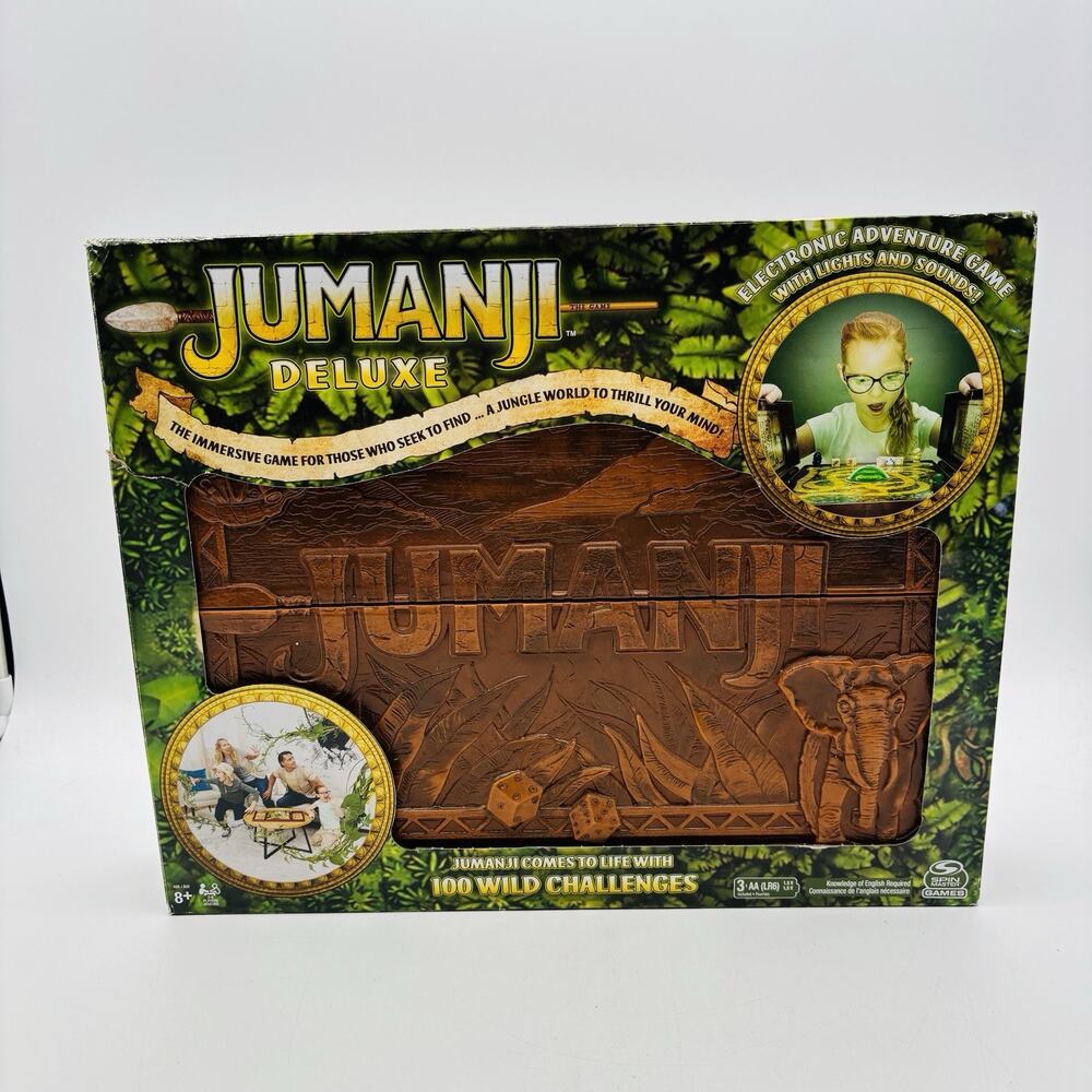 Jumanji Deluxe Electronic Adventure Board Game Complete Tested Spin Master